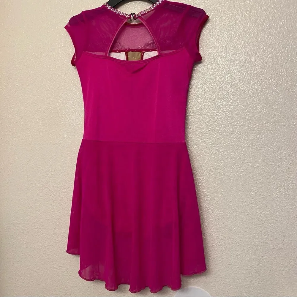 The Lineup dance costume lyrical hot pink custom SAGE SKIRTED LEOTARD SA 14